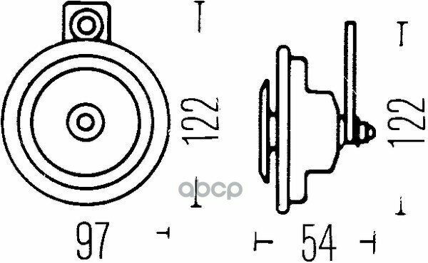 Звуковой Сигнал, 12 V, 400 Hz, 48 W / Страна Пр-Я In / HELLA арт. 3AL 002 952-887