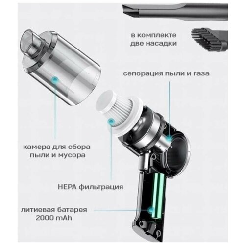 Черный пылесосПортативный пылесосАвтомобильный 299900₽