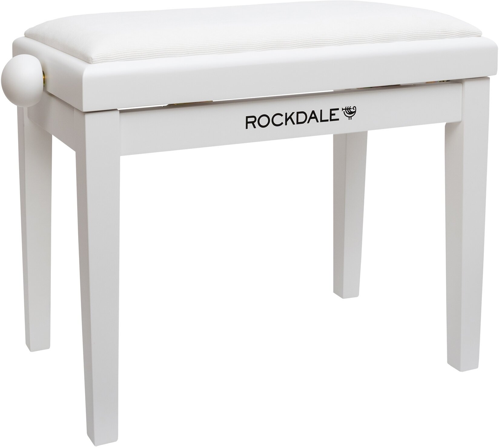 ROCKDALE RHAPSODY 131 SV WHITE деревянная банкетка с регулировкой высоты цвет корпуса белый сиденье вельвет в рубчик белый