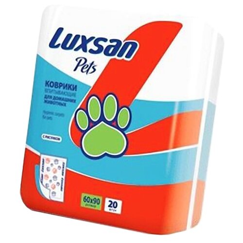 фото Пеленки для собак впитывающие luxsan pets с рисунком 60х90 см 20 шт.