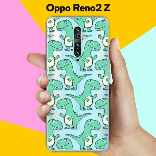 Силиконовый чехол на Oppo Reno2 Z Динозавры / для Оппо Рено 2 Зет силиконовый чехол на oppo reno2 z череп для оппо рено 2 зет