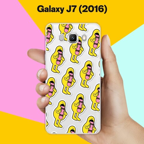 Силиконовый чехол на Samsung Galaxy J7 (2016) Желтый человечек / для Самсунг Галакси Джей 7 (2016) чехол книжка на samsung galaxy j7 2016 самсунг джей 7 2016 c принтом черно белый виток черный