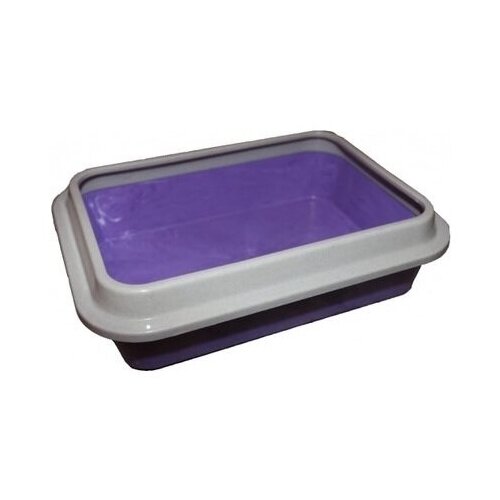 Туалет (Сибирская кошка) глубокий с бортиком, фиолетовый для кошек