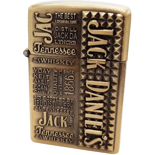 газовая многоразовая зажигалка подарочная бутылка jack daniels Зажигалка Джек Дэниэлс Jack Daniel's газовая, цвет бронза