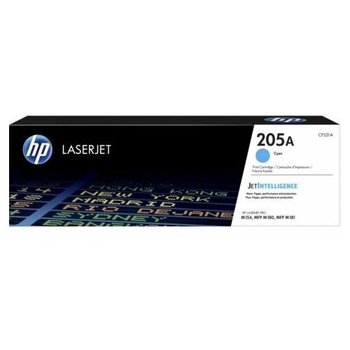 Картридж лазерный HP 205A CF531A голубой (900стр.) для HP MFP M180/181 картридж лазерный комус 205a cf531a гол для hp clj mfp m180 181