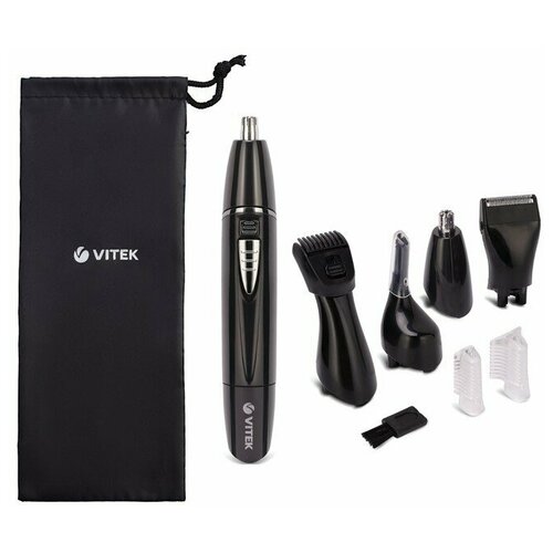 VITEK Триммер Vitek VT-2545 BK 4 насадки 1хАА стрижка бороды чёрный 328900₽