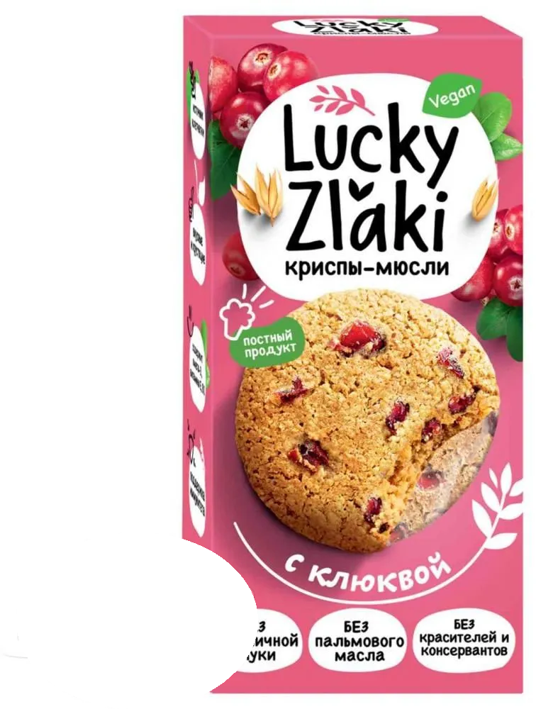 Криспы-мюсли Lucky Zlaki с клюквой, 100 г