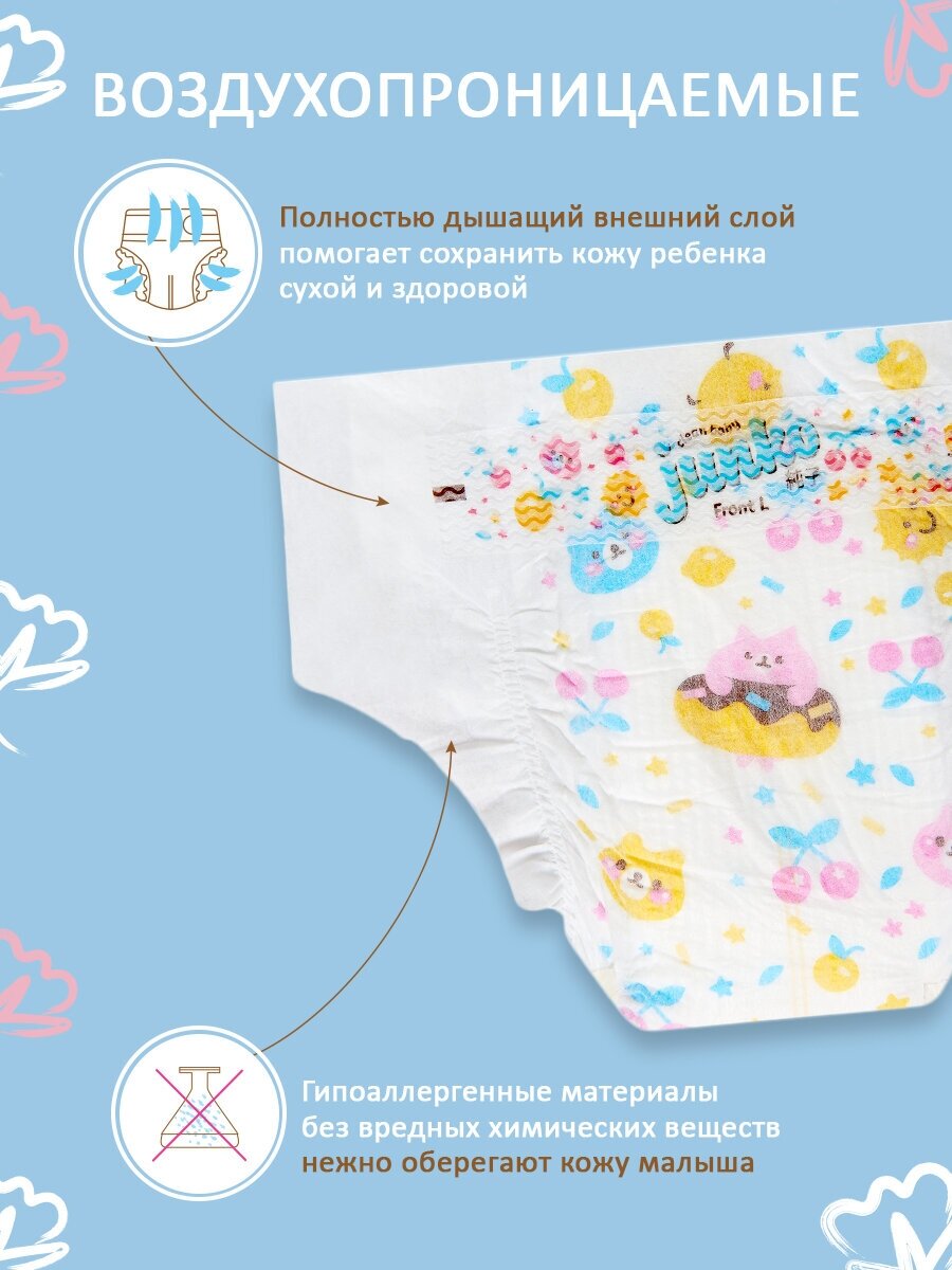 Подгузники для новорожденных JUNKO S 3- 6кг 72шт Quanzhou Tianjiao Lady & Babys Hygiene Supply - фото №3