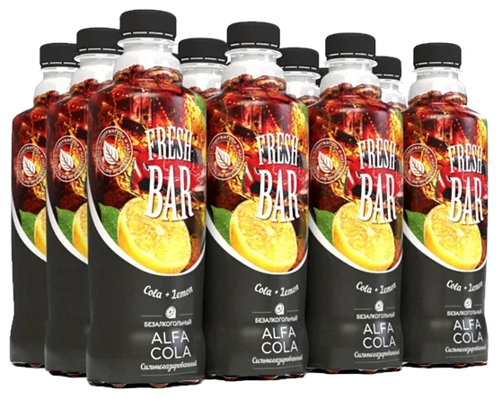 Газированный напиток Fresh Bar "Альфа Кола" / Alfa Cola ПЭТ, 480 мл х 12 шт