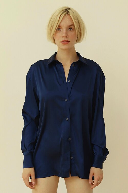 Рубашка  MONOBASE, размер 42/44, синий