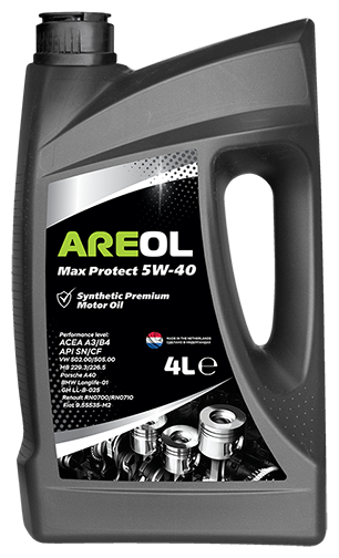 AREOL Max Protect 5W-40 (4L)_ ! .\ ACEA A3/B4, API SN/CF, VW 502.00/505.00,MB 229.3 5W40AR010