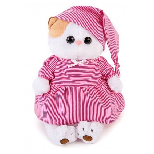 фото Мягкая игрушка basik&co кошка ли-ли в розовой пижамке 24 см