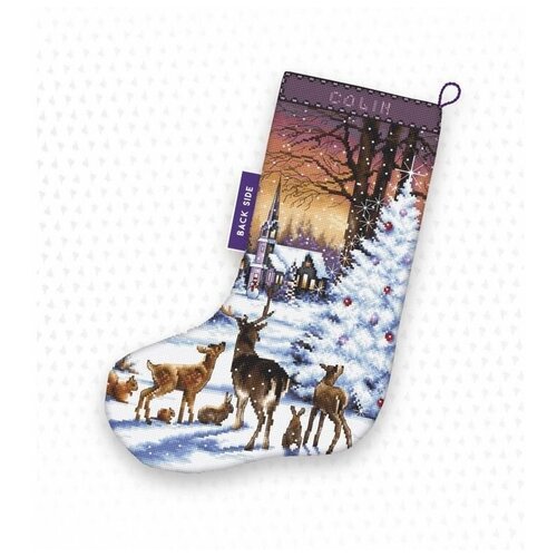 набор для вышивания letistitch cozy christmas stocking 24 5x37 см Набор для вышивания Letistitch Christmas Wood Stocking, 24,5x37 см