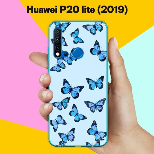 Силиконовый чехол на Huawei P20 lite 2019 Бабочки / для Хуавей П20 Лайт 2019 силиконовый чехол фиолетово зеленый мрамор на huawei p20 lite 2019 хуавей п20 лайт 2019