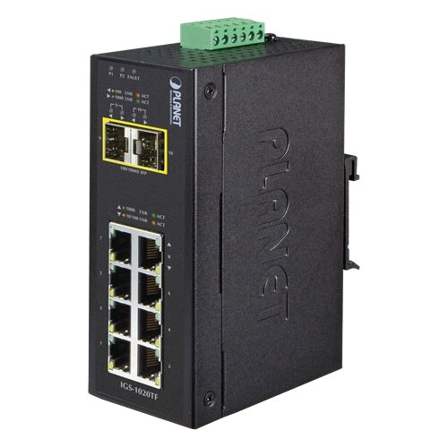 Коммутатор Planet IGS-1020TF industrial 8 port full gigabit po ethernet network management intelligent e switch 4 po 4 sfp ieee 802 3af at ip40 lightning