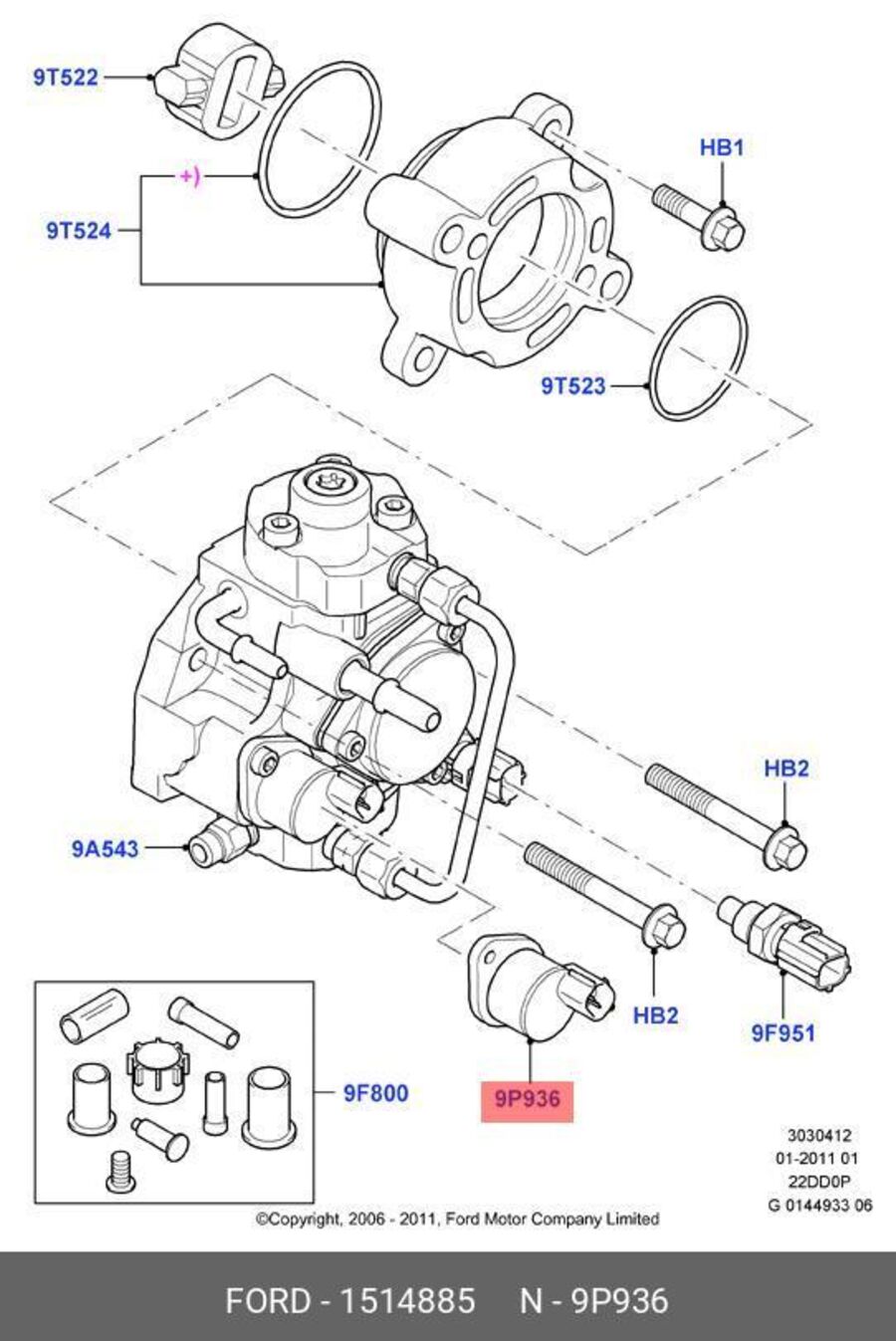 Клапан тнвд ford transit (2006>) (FORD 1514885)