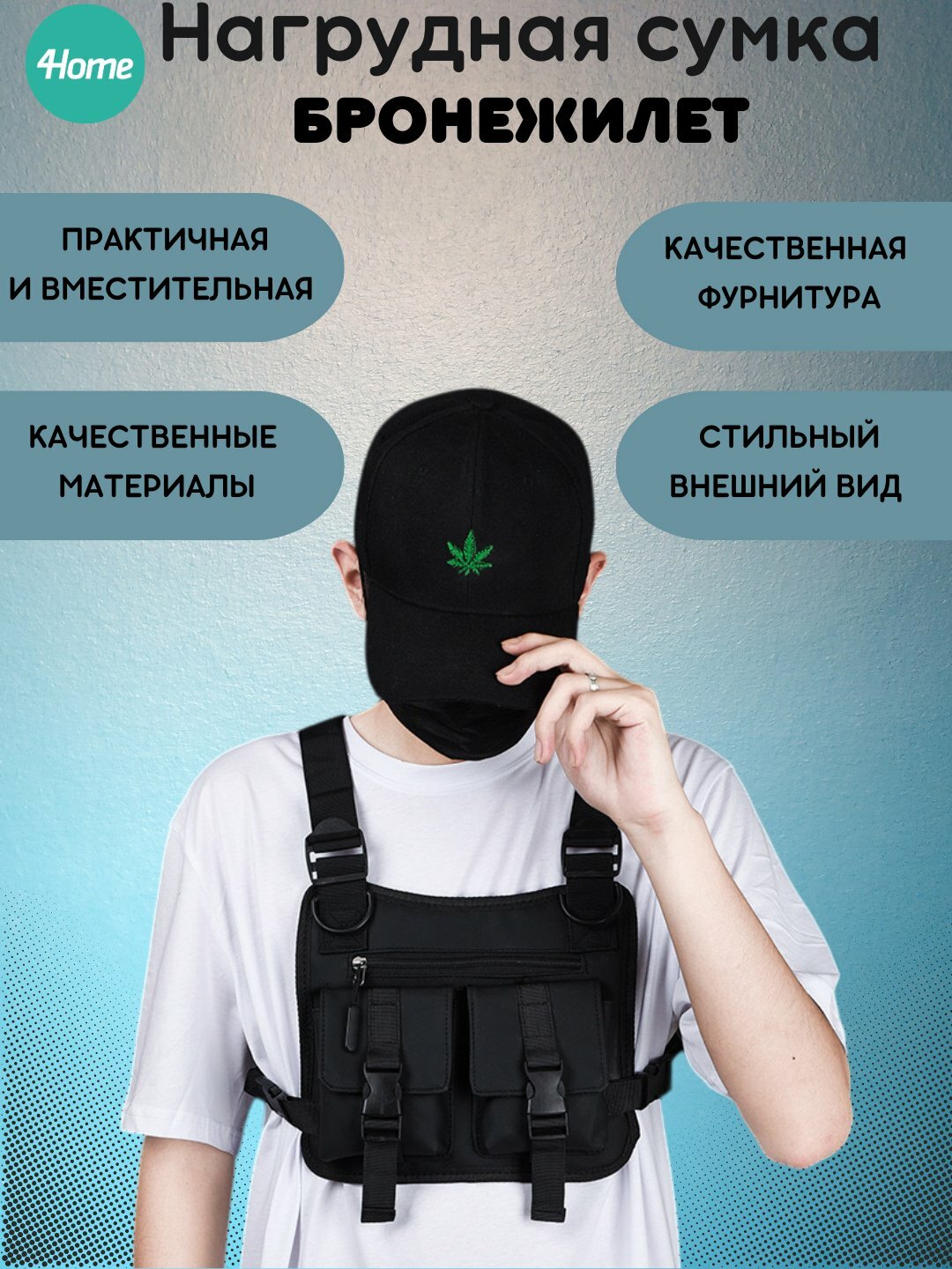 Сумка поясная , фактура гладкая, чёрный