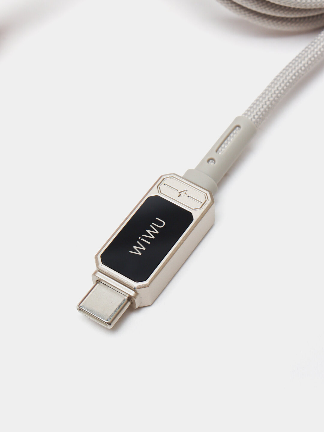 Кабель WIWU Titan, USB-C/Lightning, 30 Вт, с дисплеем, серый — фото 1