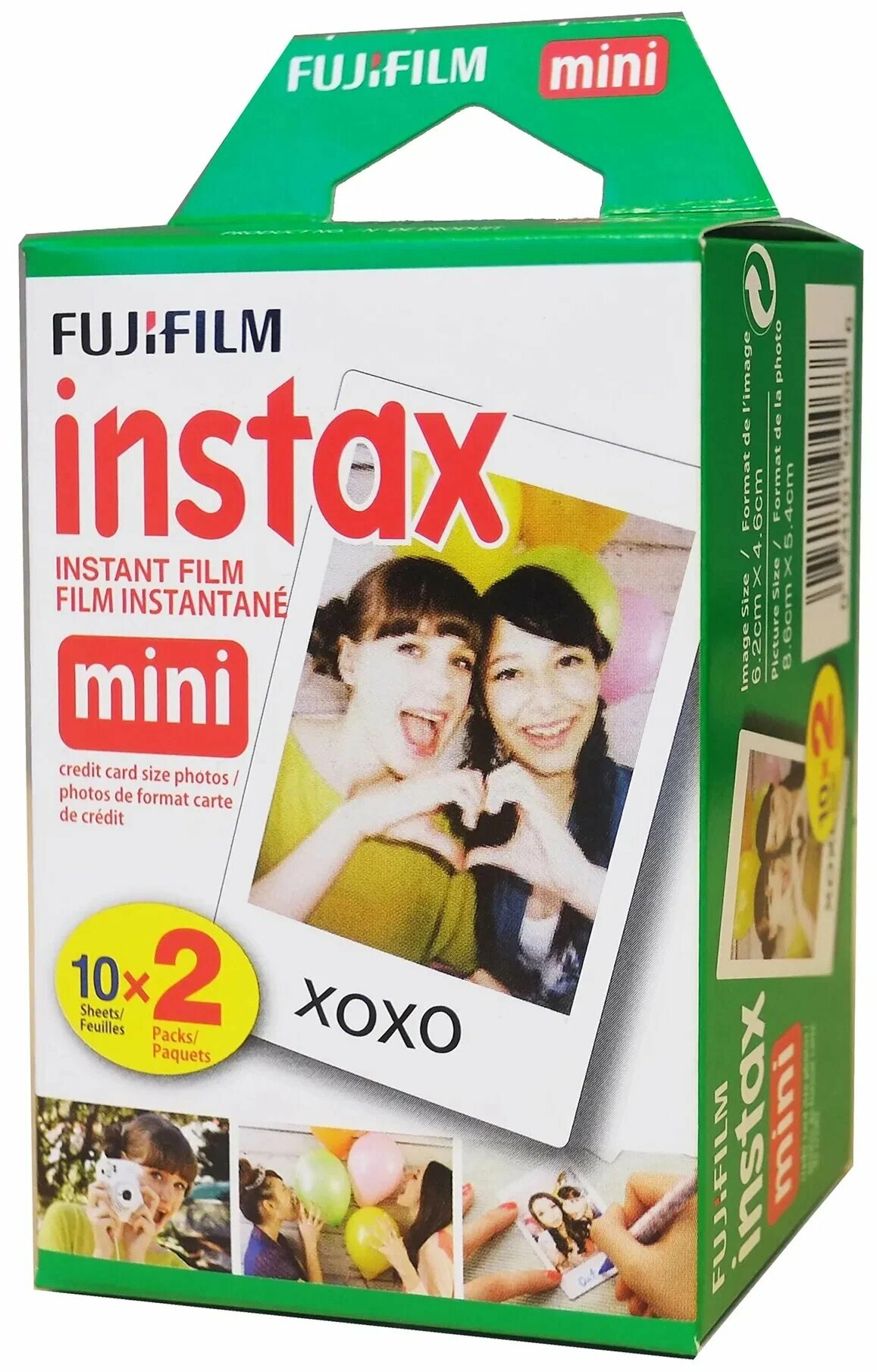 Картридж для моментальной фотографии Fujifilm Instax Mini Glossy, 800 ISO, 100 г, 20 шт, белая — фото 1