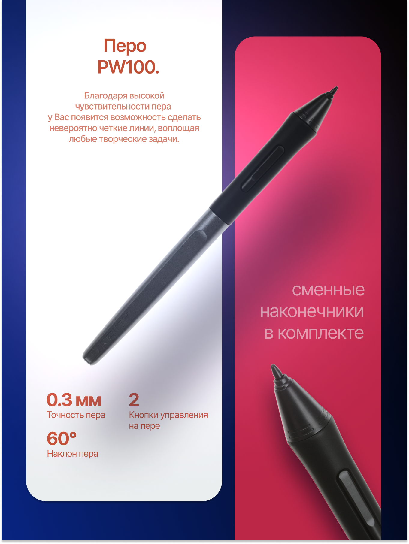 Изображение Графический планшет HUION H430P, А7, пассивное перо PW100, черный
