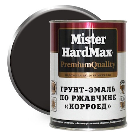 Грунт-эмаль 3в1 по ржавчине Короед MISTER HARDMAX Черный 0,9 кг
