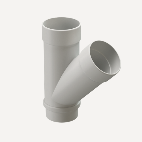 Изображение товара Docke LUX Тройник 45° (Пломбир), диаметр трубы 100, толщина 1.9