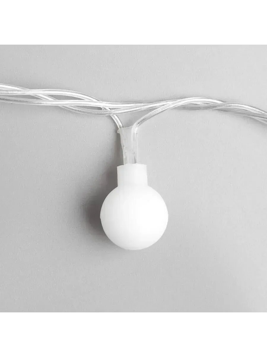 Гирлянда «Нить» 5 м с насадками «Шарики белые» 30 LED