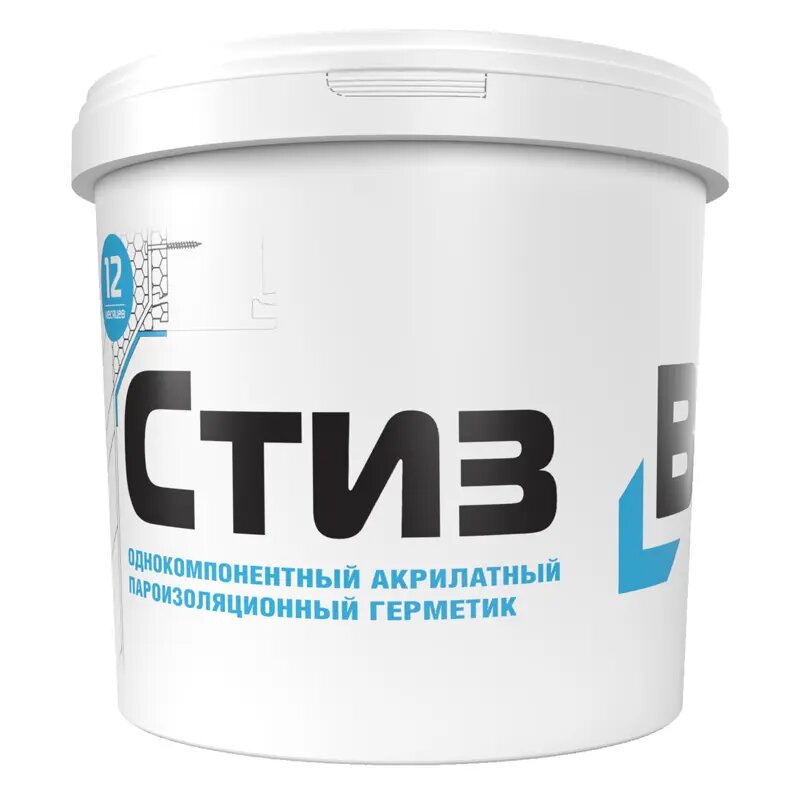 Герметик акриловый для окон Сазиласт Стиз В цвет светло серый 3 кг