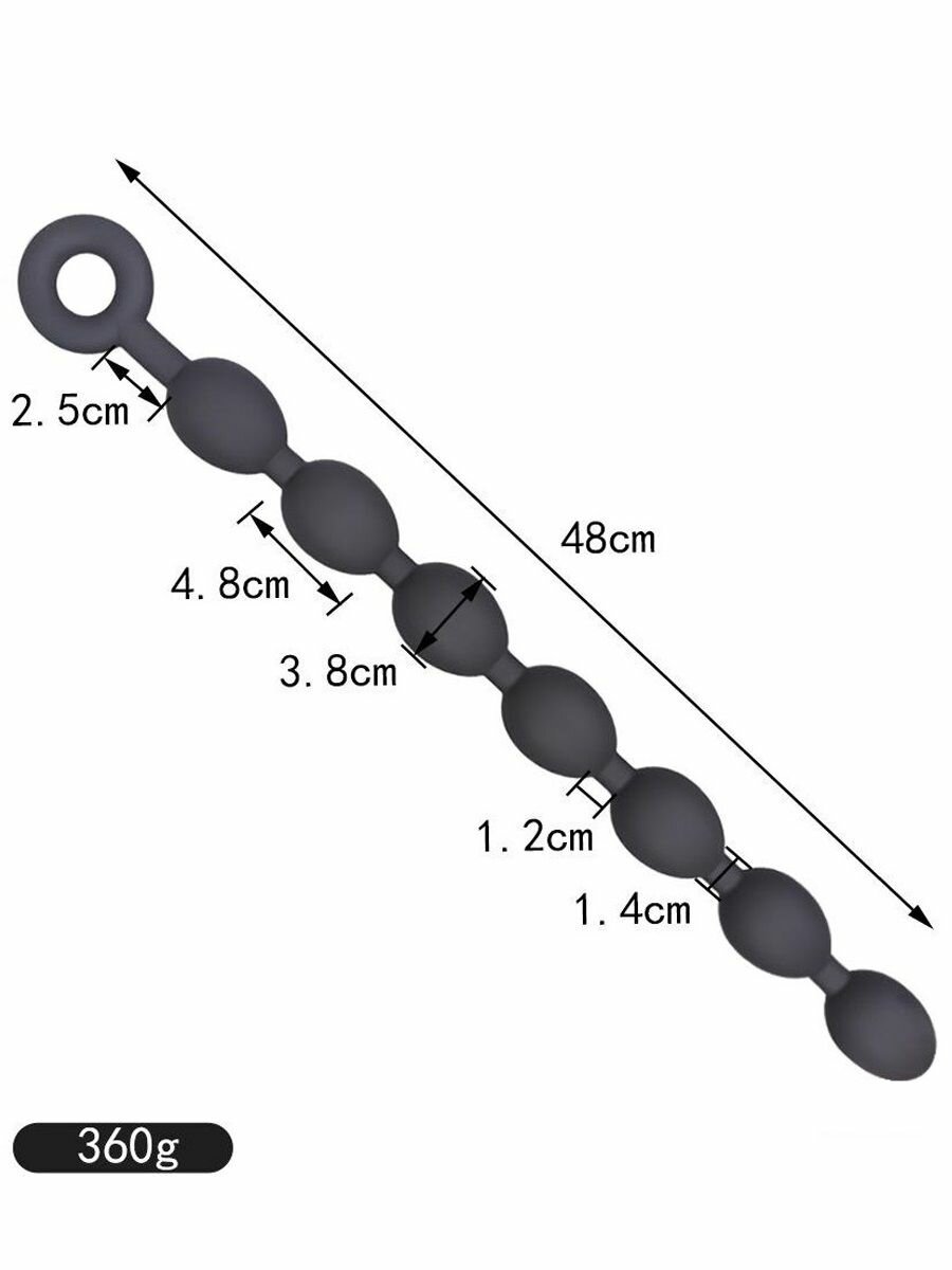 Большая анальная цепочка "BIG BLACK ANAL BEADS" 48см