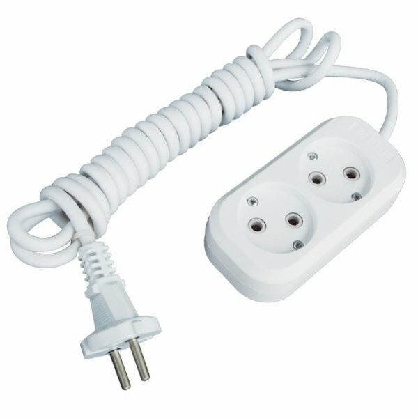 EKF PROxima Удлинитель Эксперт 2 гнезда 3 метра 10А/2,2кВт без заземления ПВС 2х0,75, UBA10-275-2-03