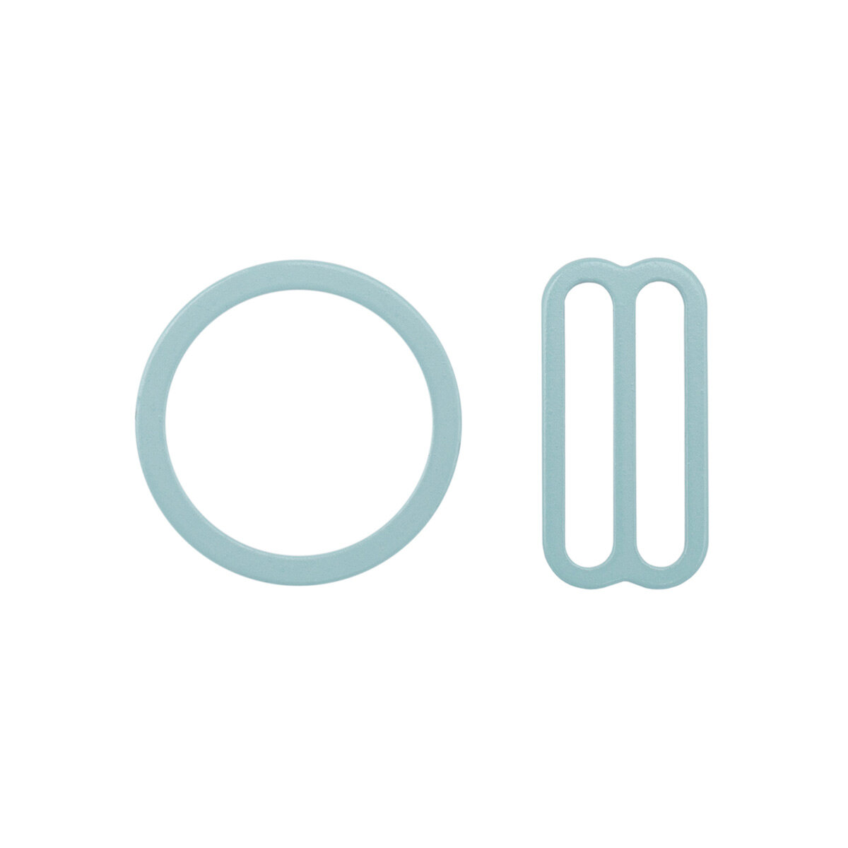 Набор металлической фурнитуры для бюстгальтера, цвет 1953 лист мяты (кольцо 18 мм - 4 шт, регулятор 19 мм - 4 шт)