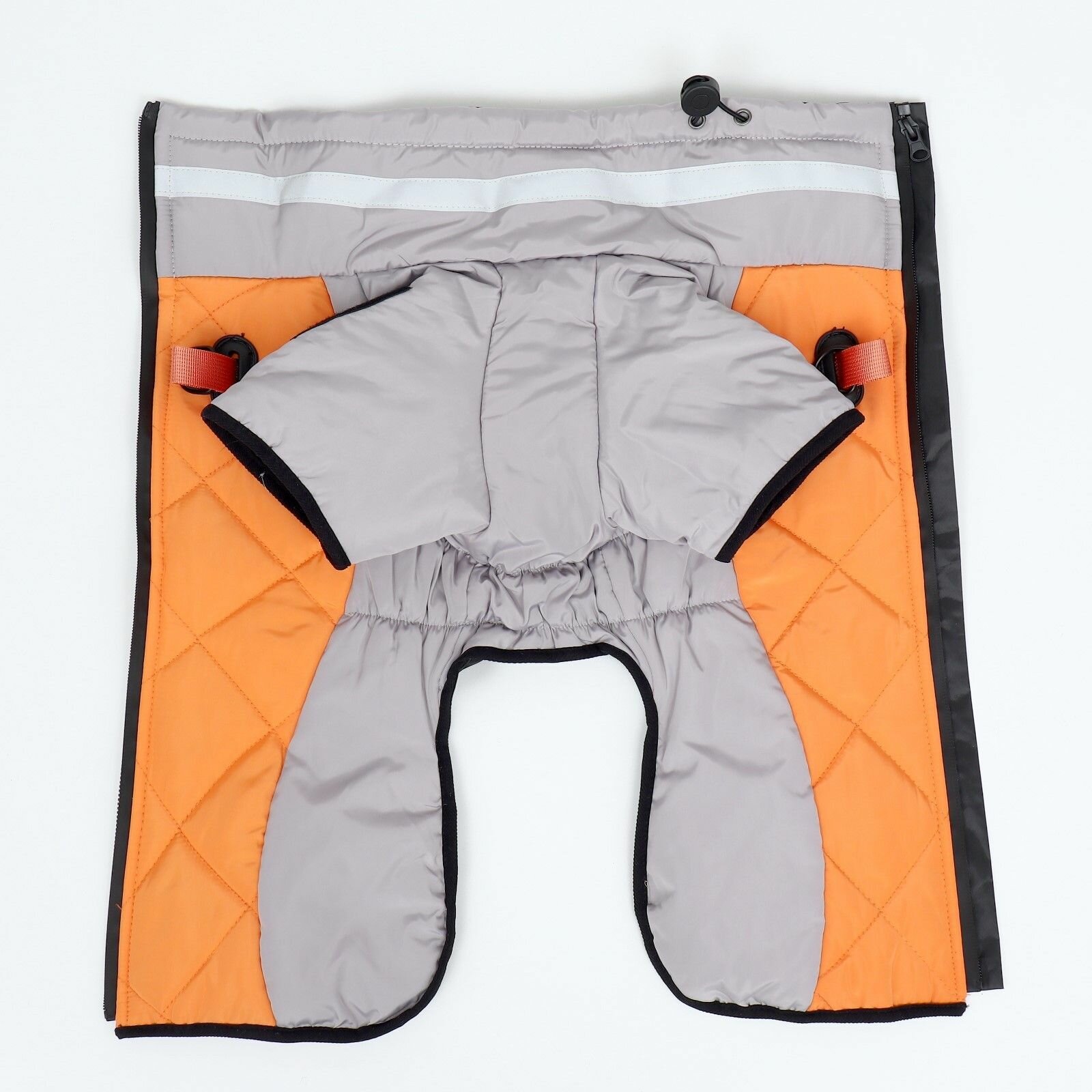 Куртка с воротником для больших собак светоотражающая/молния