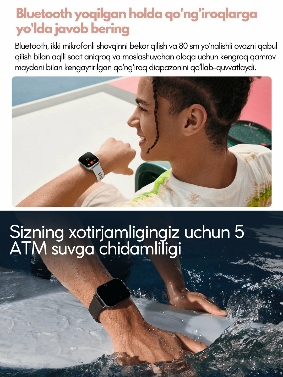 Умные часы Redmi watch 5 active, white LCD, Black 18 дней автономной работы, Bluetooth-звонок — фото 1