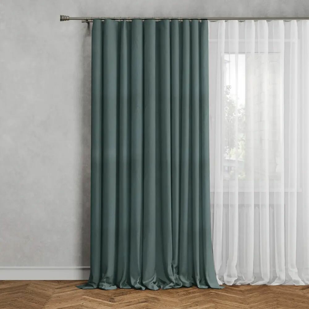 Штора на ленте 200x300 см цвет малахит