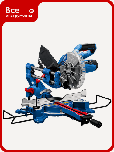 Изображение товара Торцовочная пила с протяжкой ЗУБР Профессионал ППТ-216-П, прямого, с подсветкой, защитный кожух, плавный пуск