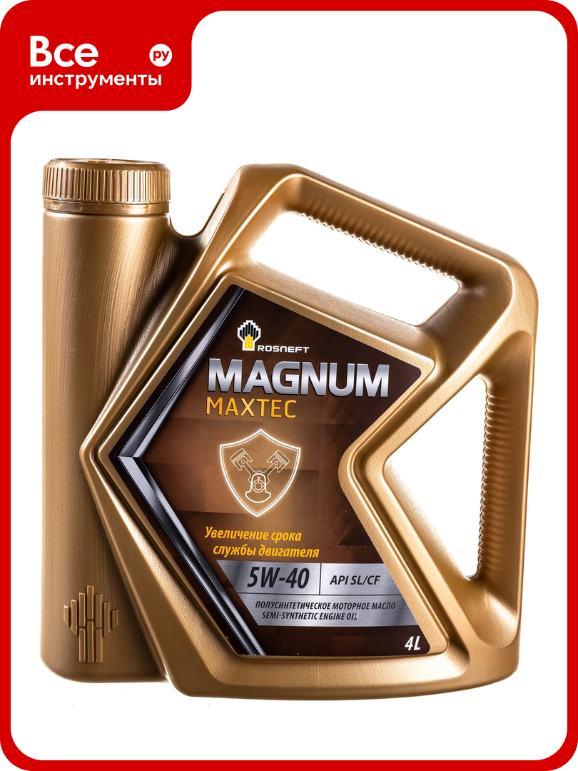 Моторное масло роснефть Magnum Maxtec 5W-40 SL-CF п-синт. кан. 4 л 40814642
