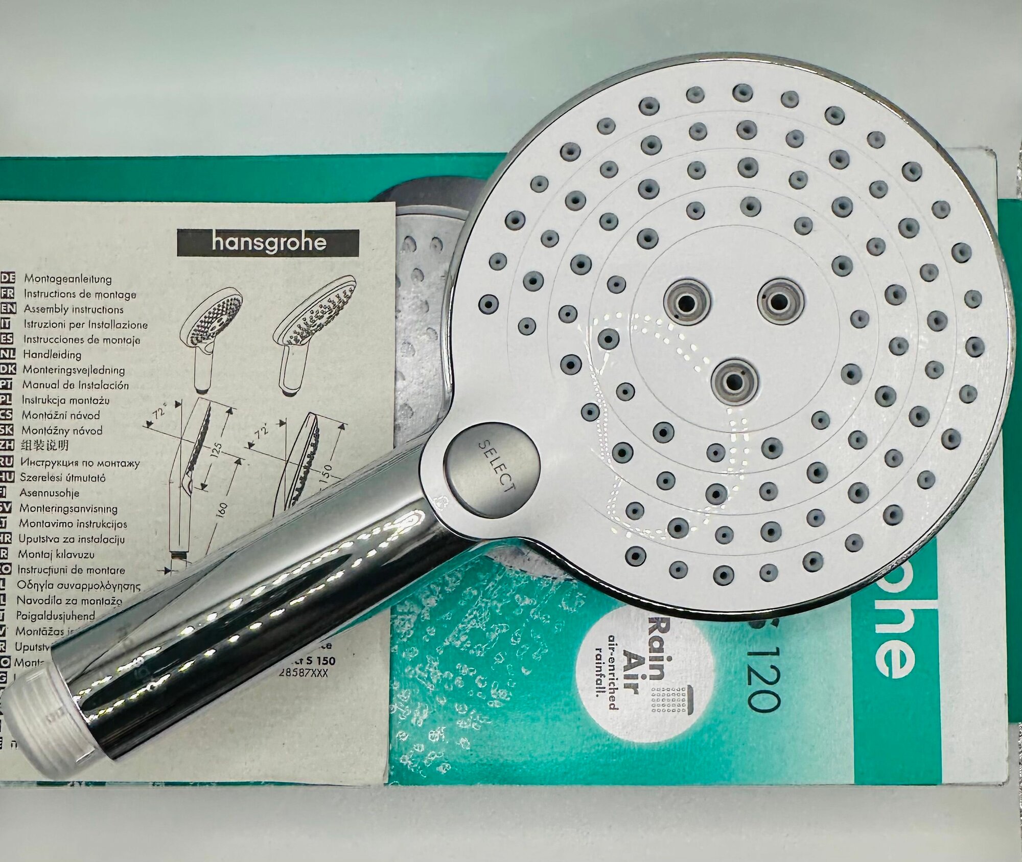 Hansgrohe Raindance Select S 120 3 jet ручной душ хром-белый матовый 26530400