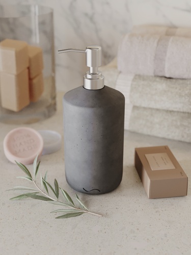 Изображение товара Дозатор для жидкого мыла и моющего средства, диспенсер для мыла Astrid (s), 0,4 л, из бетона, графитовый матовый