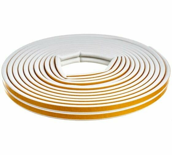 Самоклеящийся уплотнитель Sila D-профиль 10 м белый