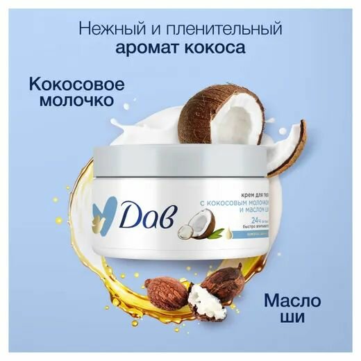 Изображение ДАВ: Крем для тела Кокосовое Молочко и Маслом Ши , 300 мл