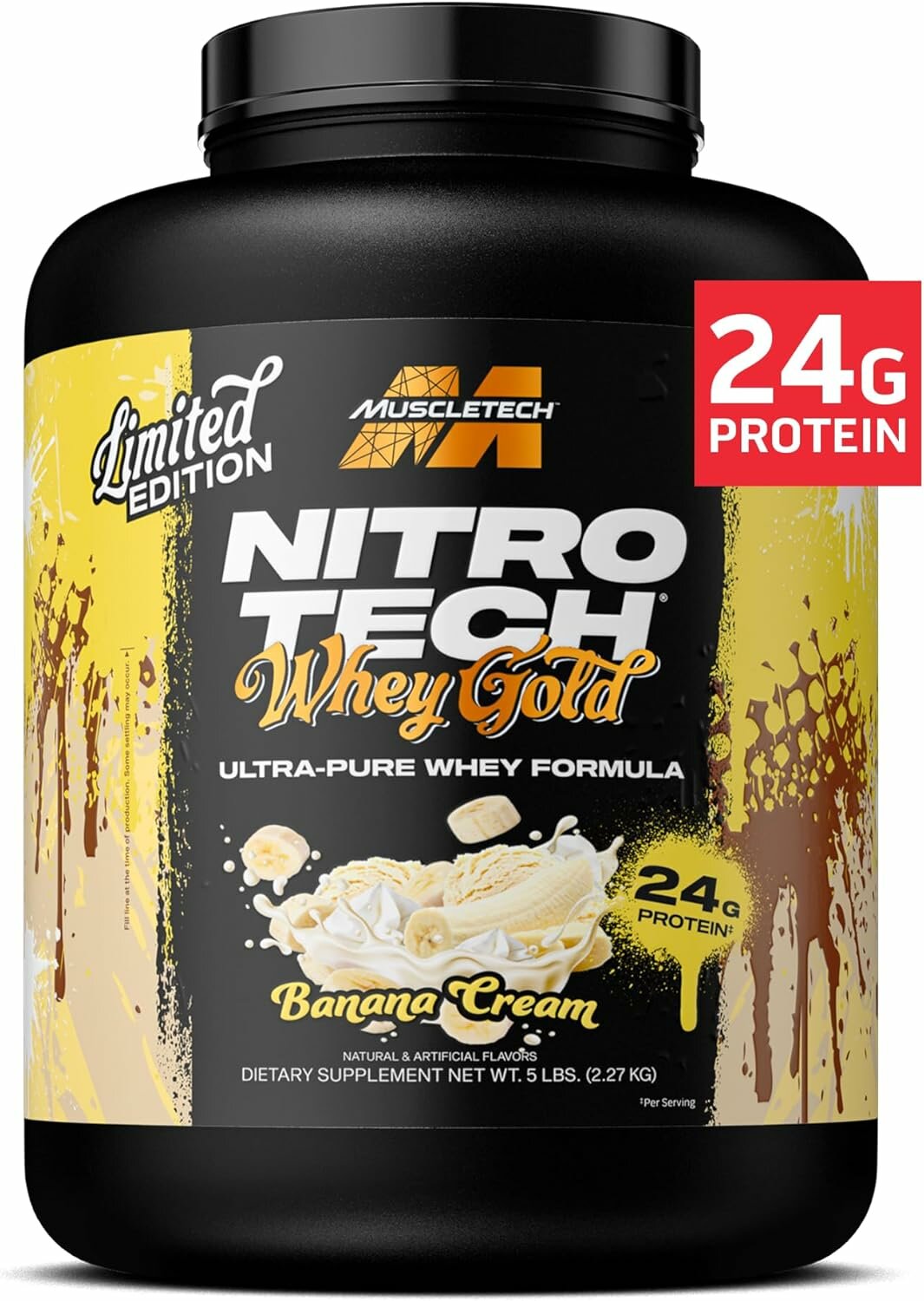 Протеин MuscleTech Nitro-Tech Limited Whey Gold Banana Cream, 2.27 кг, 67 порций