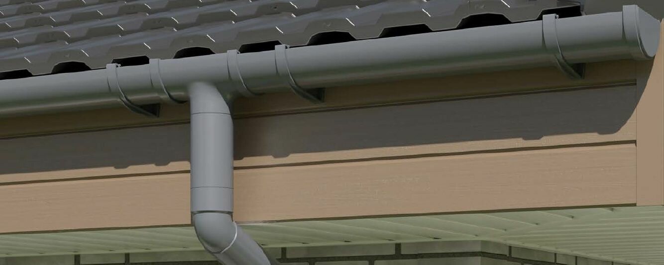 Муфта соединительная графит 1 шт, соединитель трубы водосточной — фото 1