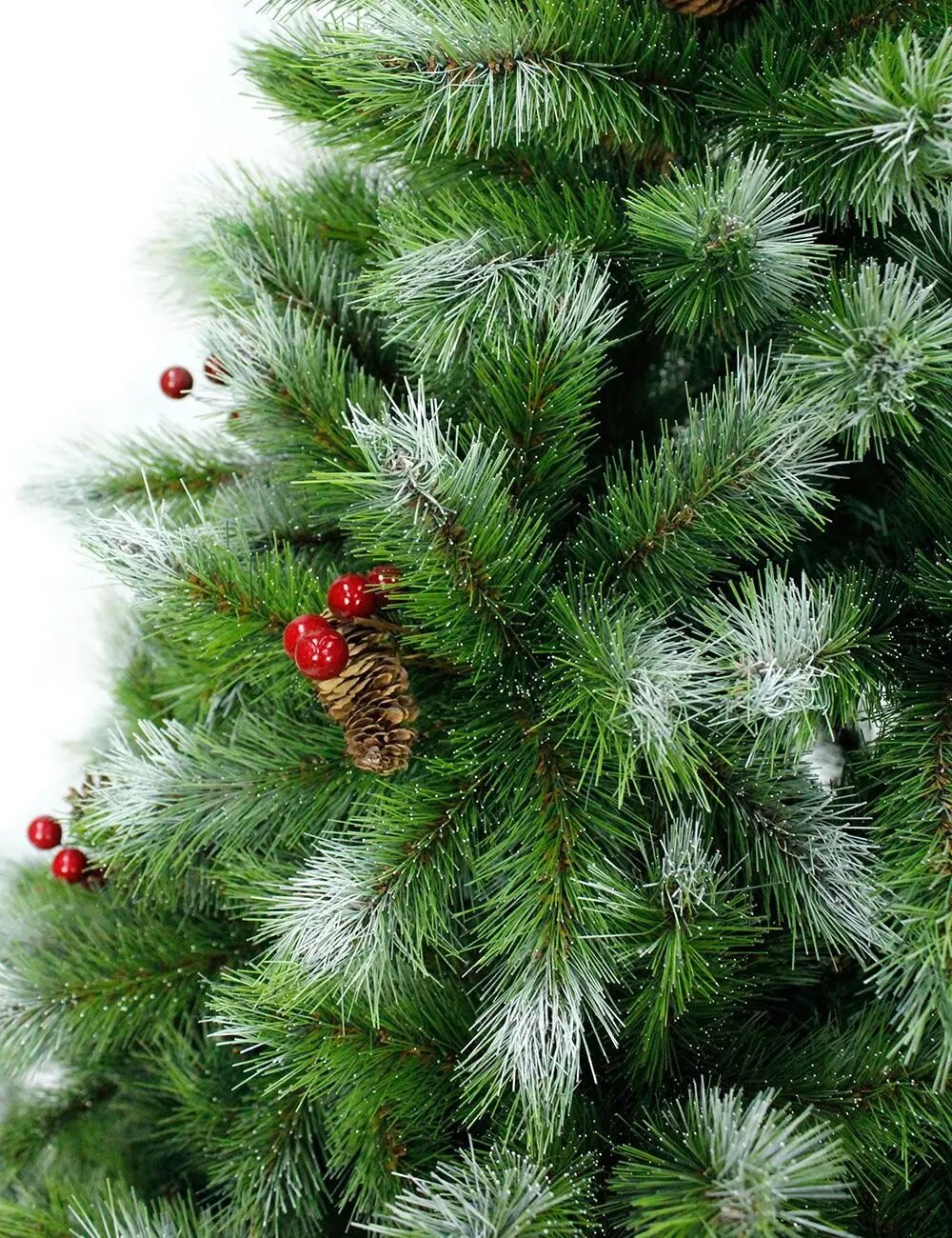 Искусственная елка Айс Тиффани 160 см с ягодами и шишками леска + ПВХ BEATREES