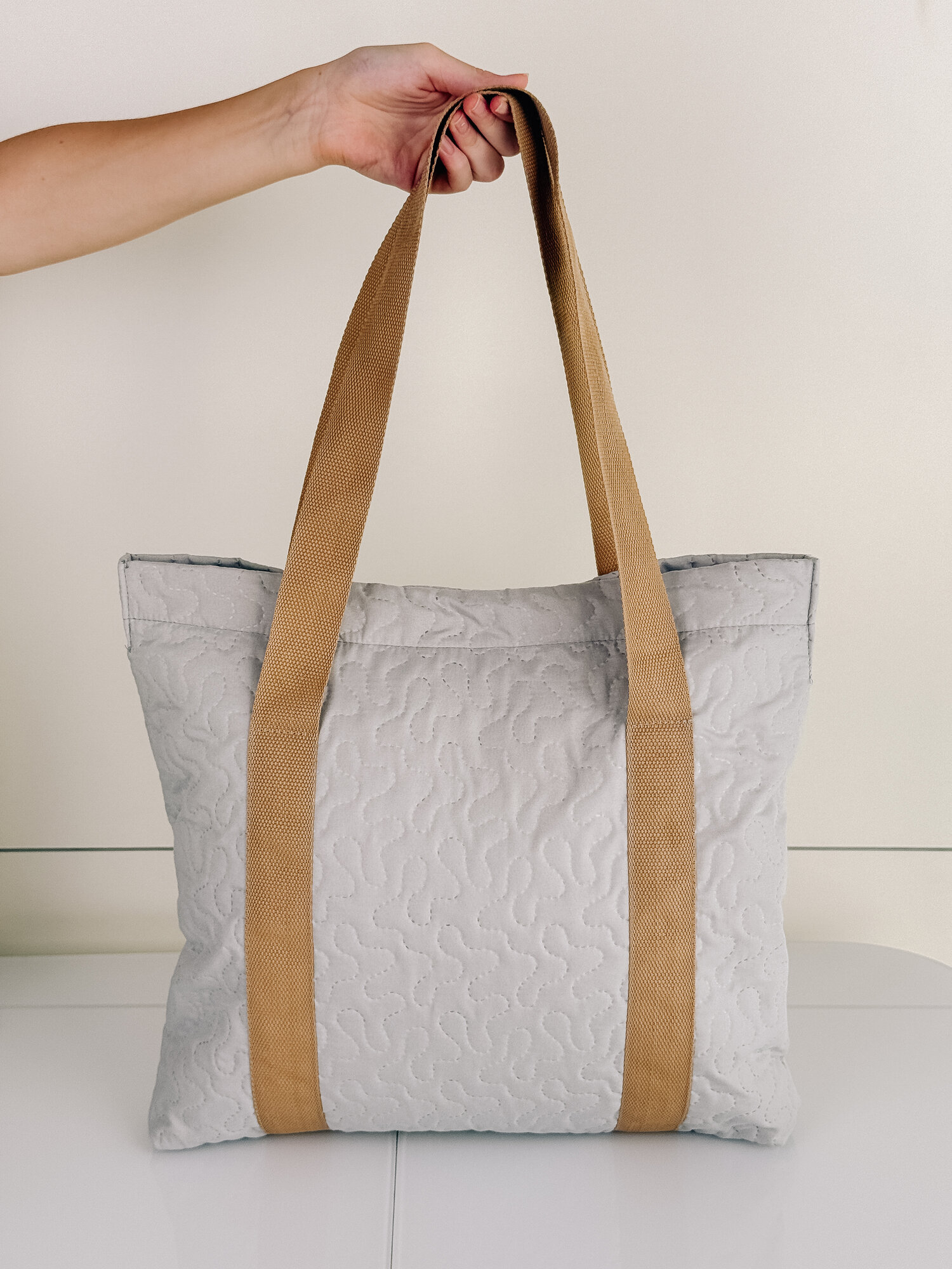 Сумка шоппер 23 ЛИНИЯ Сумка ультрастеп пэчворк с карманом серый, фактура рельефная, термостежка, стеганая, серый — фото 1