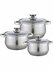Набор стальных кастрюль BE-615/6 2.9л, 5.1л, 6.6л