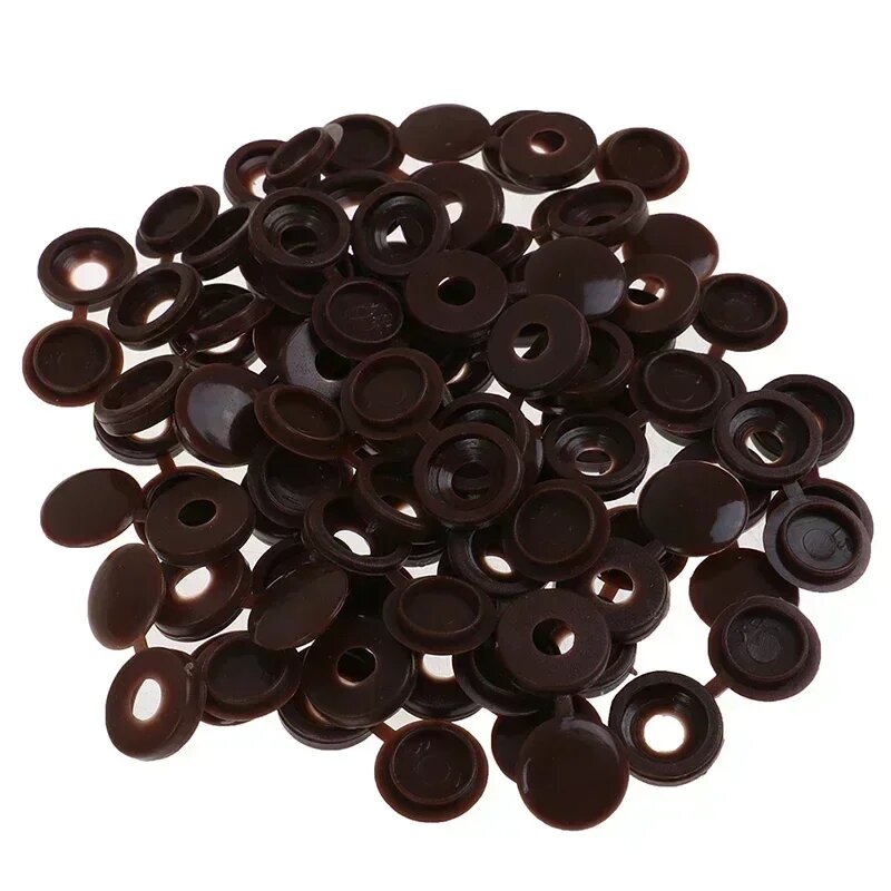 100 шт пластиковые колпачки с откидной крышкой 100pcs dark brown