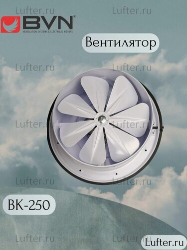 Изображение товара BK 250 Вентилятор вытяжной оконный осевой с крышкой (ВентЭл)