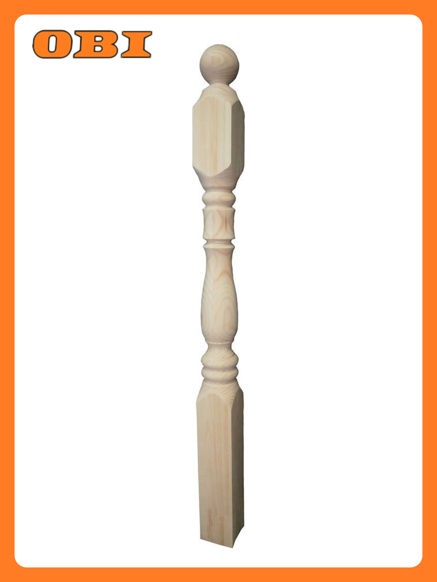 Столб опора для лестницы яблоко 90x90x1150 мм древесина хвоя