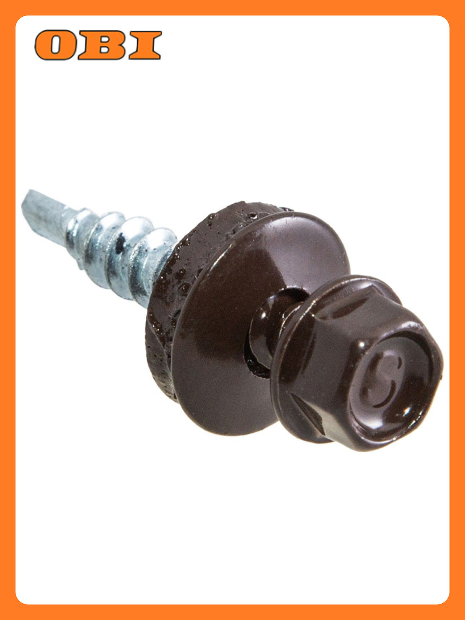 Саморезы Стройбат 4 8x28 мм шестигранные кровельные темно коричневые 60 шт