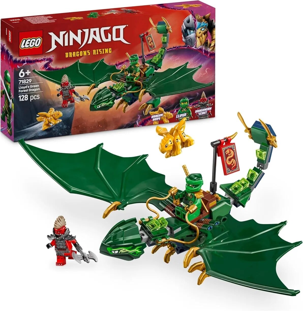 Конструктор LEGO Ninjago 71829 Лесной зелёный дракон Ллойда, 128 дет.